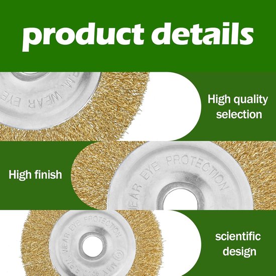 6-delige set, draadborstel, compatibel met G-loria multibrush, Ø 11,5 cm, Weedbrush accessoires, staaldraad voegenborstel voor vloerreiniging, mos, vuil en onkruid in voegen — afbeelding 4