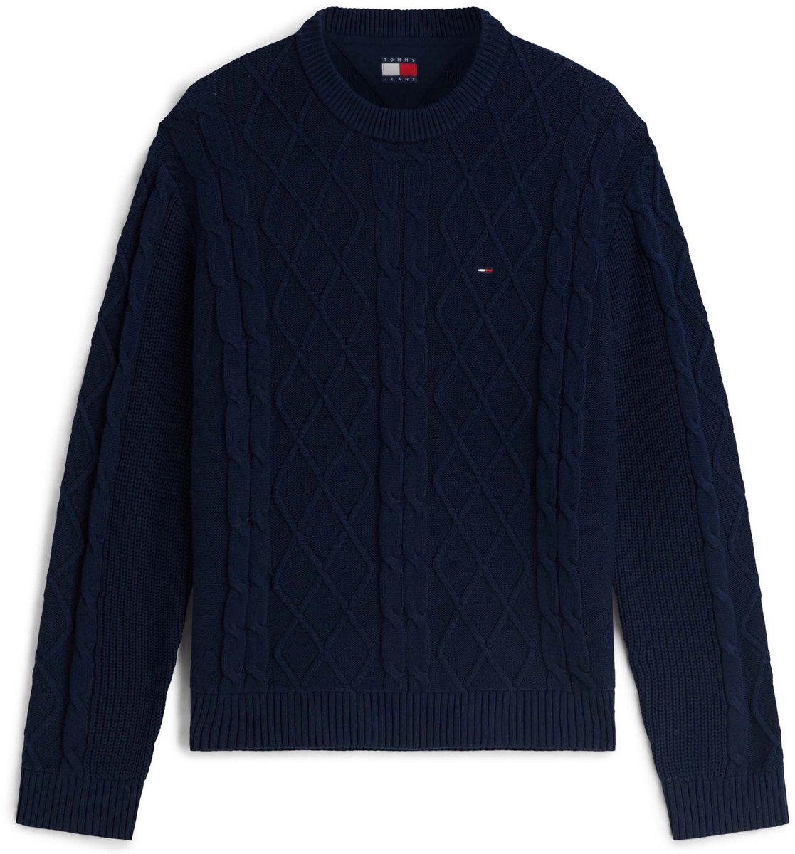 Trui Tommy Jeans Tjm Reg Cable Knit S Fashion Wear Volwassen Blauw