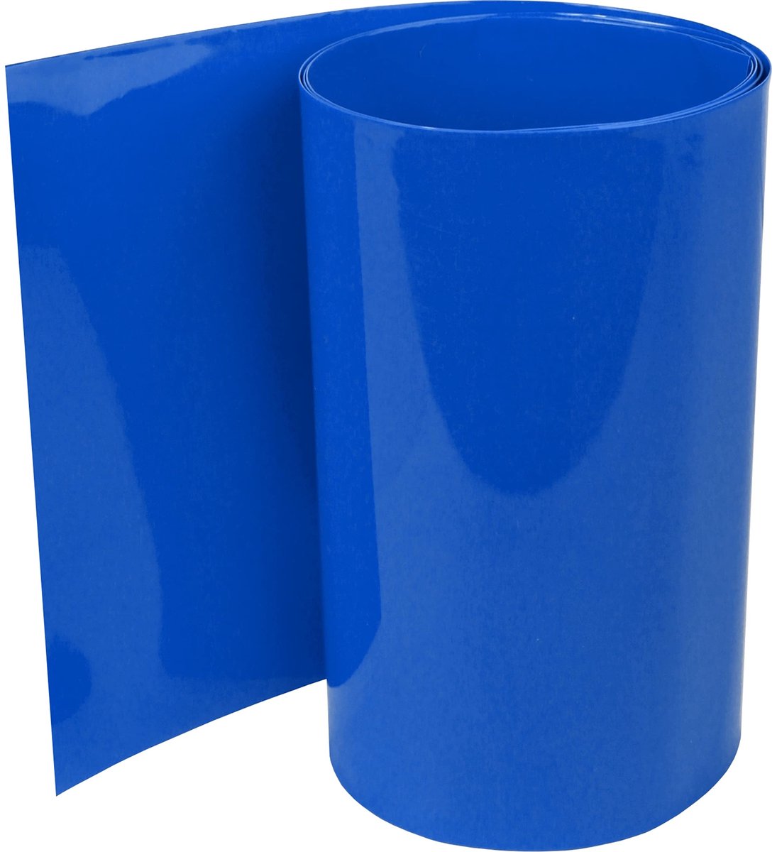 Krimpslang metergoed donkerblauw zonder lijm platte maat 250mm (Ø159,2mm) 1 meter krimpverhouding 2:1 set voor het isoleren van 18650 accu batterijen ongelabeld (Ø159,2mm 1 meter)