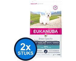 2x Eukanuba - Dog Adult West Highland White Terrier Chicken - Hondenvoer Droogvoer - 2.5 kg