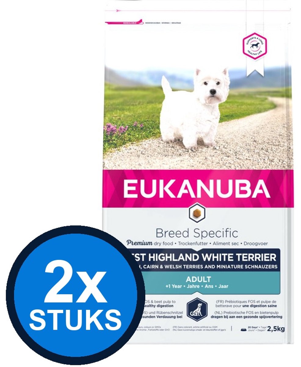 Eukanuba Eukanuba - Dog Adult West Highland White Terrier Chicken - Hondenvoer Droogvoer - 2.5 kg