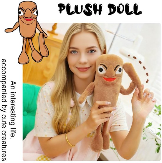 Tralala Pluche figuur, 37 cm, grappige rode haai, Italiaans brainrood, pluche dier, knuffeldier voor kinderen en volwassenen, Tung Tung Sahur-figuur — afbeelding 2