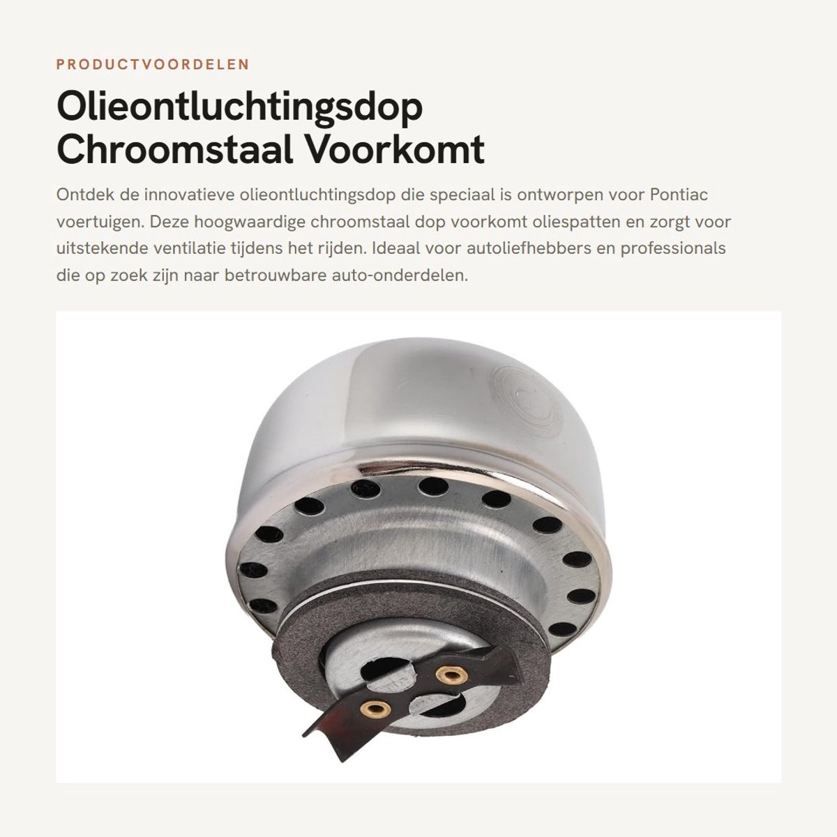 Dailygoods- Olieontluchtingsdop Chroomstaal - Motor Accessoires - Uitstekende Ventilatie - Voorkomt Oliespatten - Past op Kleppendeksels - Innovatief Ontwerp - Motoraccessoire