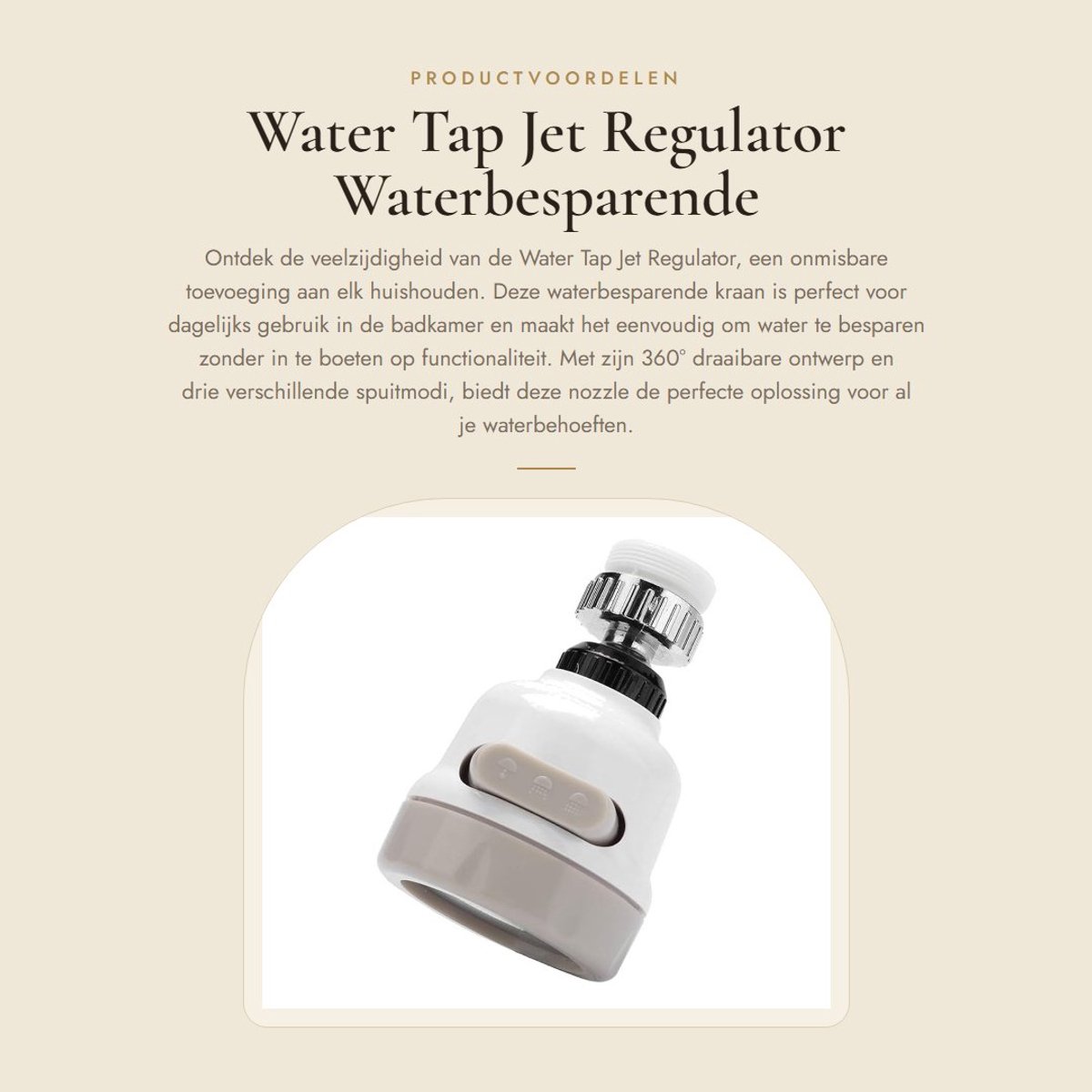 Dailygoods- Waterkraan Waterbesparend - Keukenkraan - Sprayer - 360° Rotatable - ABS/Siliconen - 8.5x5.3x2.4cm - Keukenkranen