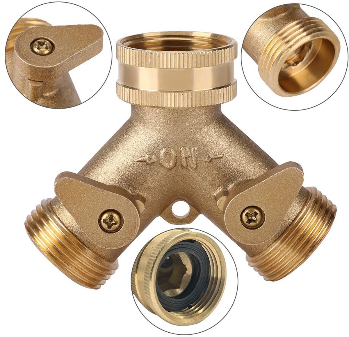 Dailygoods- Slang Splitter 2-weg - Messing - Tuinslang Koppeling - Kraanadapter - Corrosiebestendig - Eenvoudig te Installeren - Tuinslang Connector