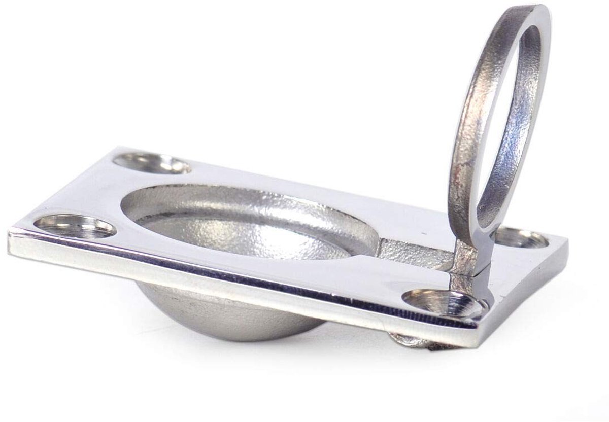 Dailygoods- Ringtrekker Roestvrij Staal - Flush Pull Handvat - Luik/Locker - 2 Stuks - Inclusief 8 Montage Schroeven - Eenvoudig te Installeren - Trekhandvat
