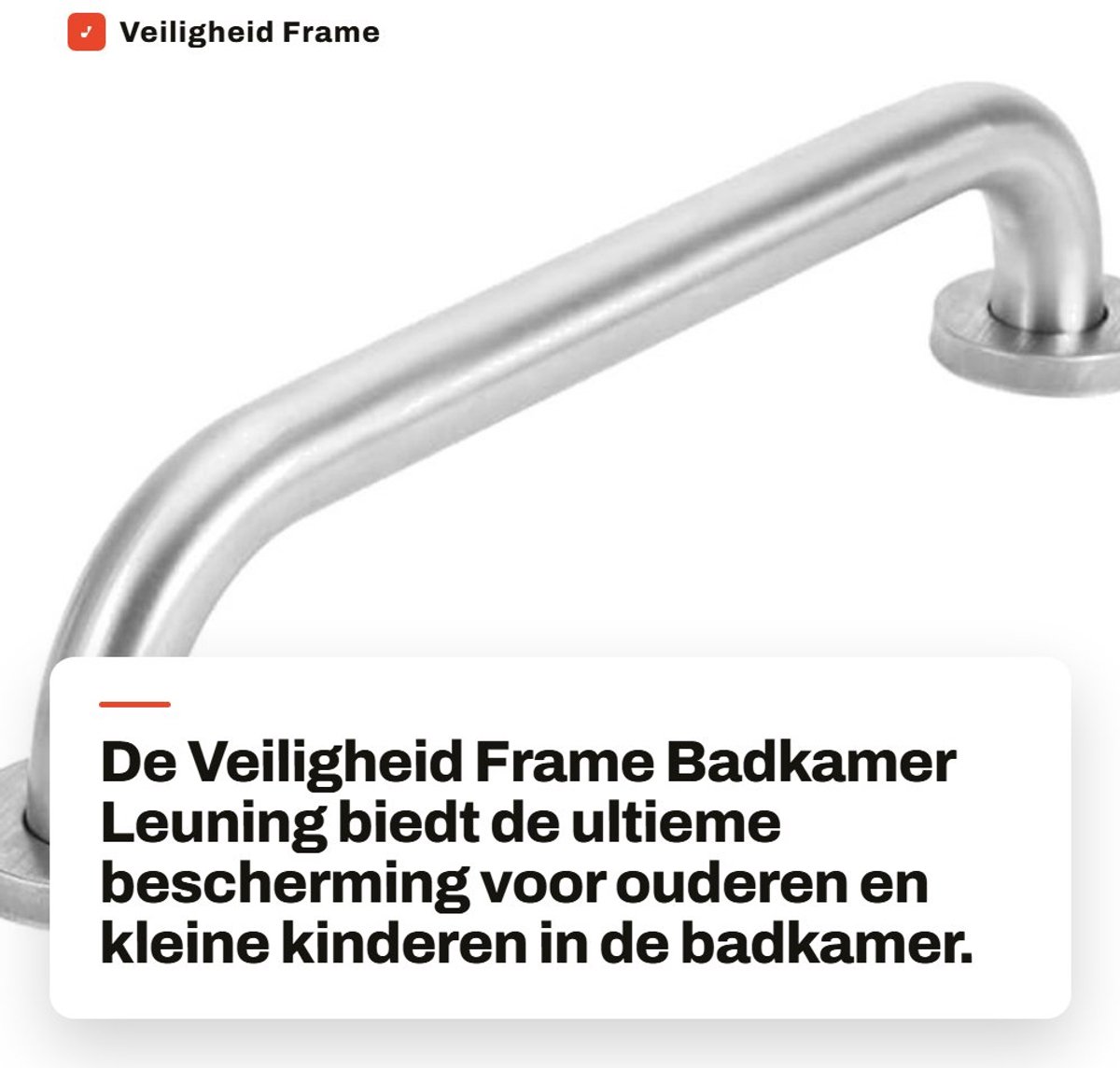 Dailygoods- Badkamerleuning 50cm - RVS Veiligheidsrail - Antibacterieel - Douche Assist - Schokbestendig - Voor Ouderen/Kinderen