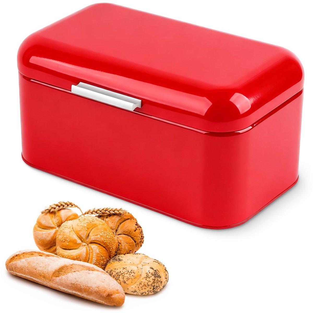 Dailygoods- Brooddoos Metalen - Broodopslagcontainer - Retro Brood Bak - 30.5x18x16cm - Vingerafdrukbestendig - Duurzaam IJzer - Broodopslag