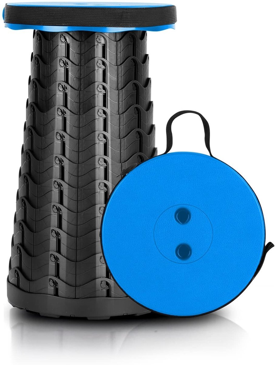 Dailygoods- Telescopische Kruk Lichtgewicht - Opvouwbare Kruk - Draagbare Kruk - Inklapbare Kruk - Veiligheidswaarschuwing - Uniek Ontwerp