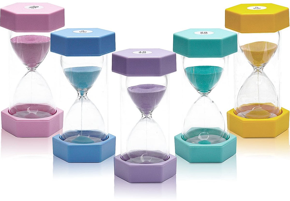 Dailygoods- Zandloper Set 3/5 Minuten - Kleurrijke Timer - Kinderen - Thuiskantoor Decoratie - Creatieve Geschenken - Kunststof