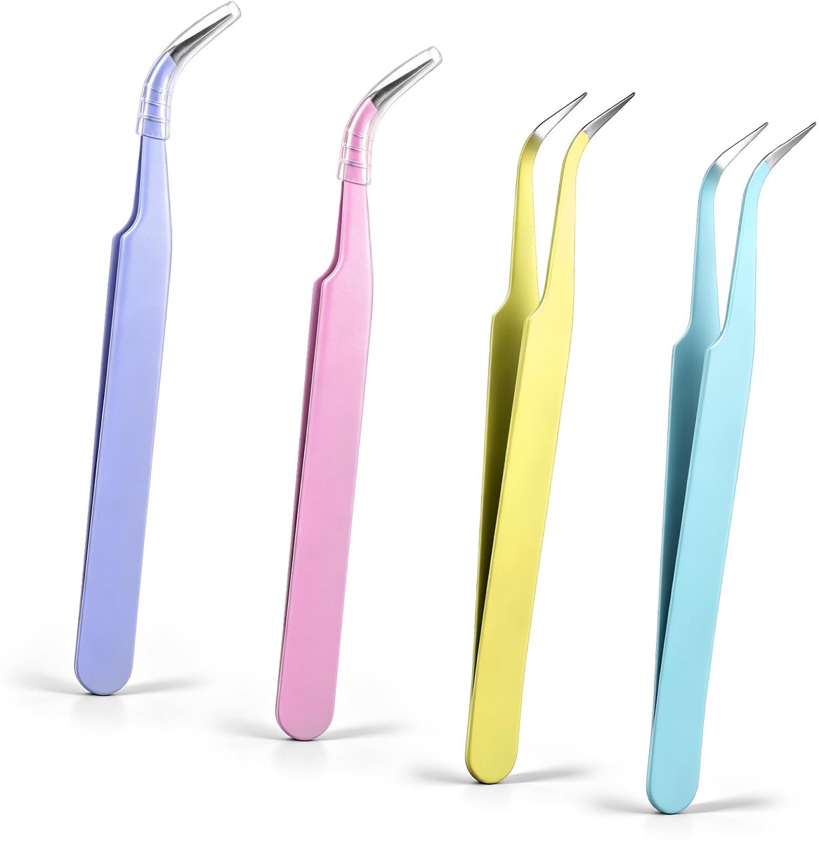 Pincetten, gebogen knutselpincetten, puntig, antistatisch, roestvrij staal, precisie-pincet, set voor scrapbooking, sieraden maken, doe-het-zelf handwerk, manicure-gereedschap