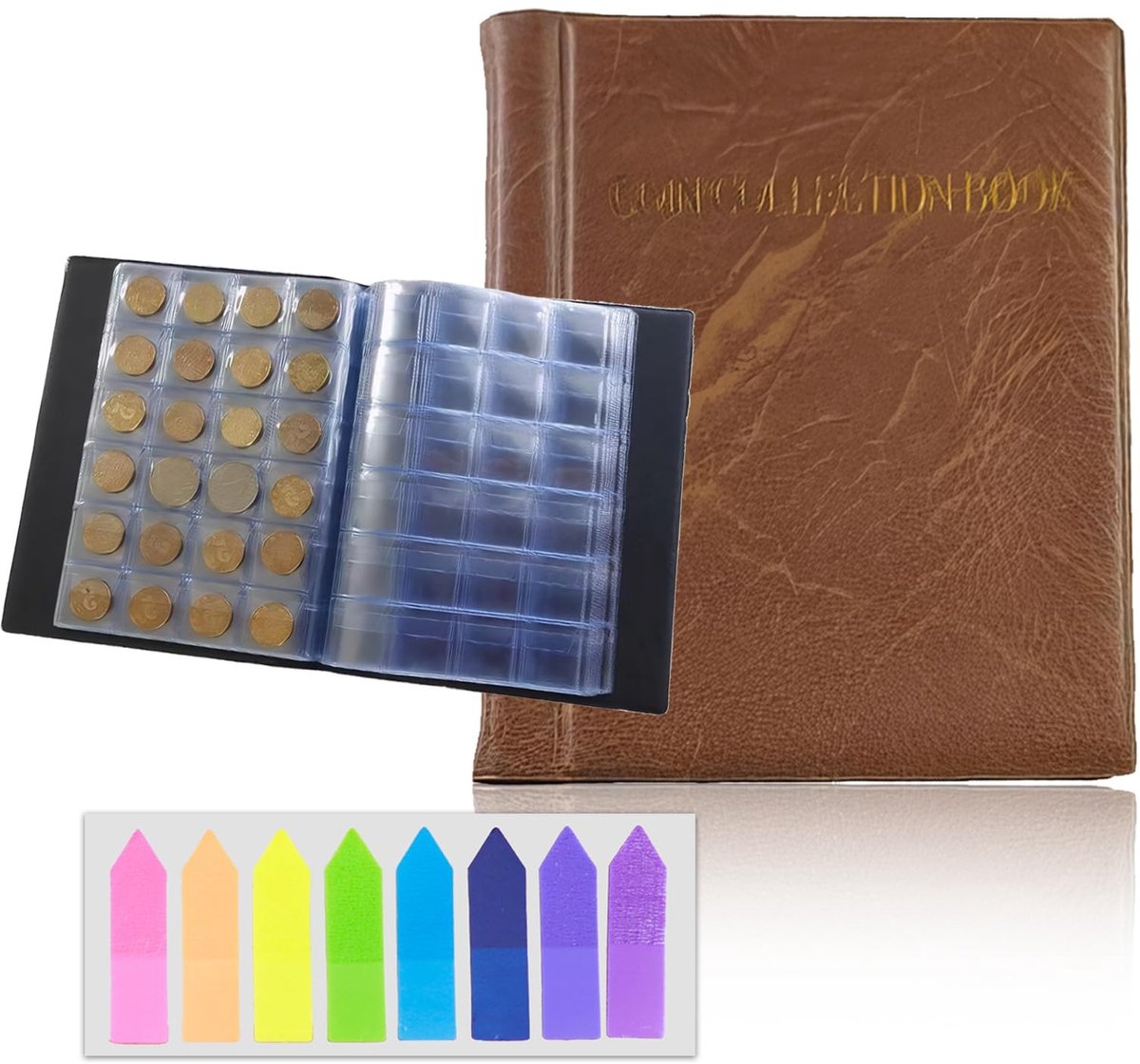 Dailygoods - Munten Verzamelboek - Waterdicht en Vochtbestendig Munten Album, Euromunten Verzamelaar mm, Munten Opslag Munten Hoge Transparantie