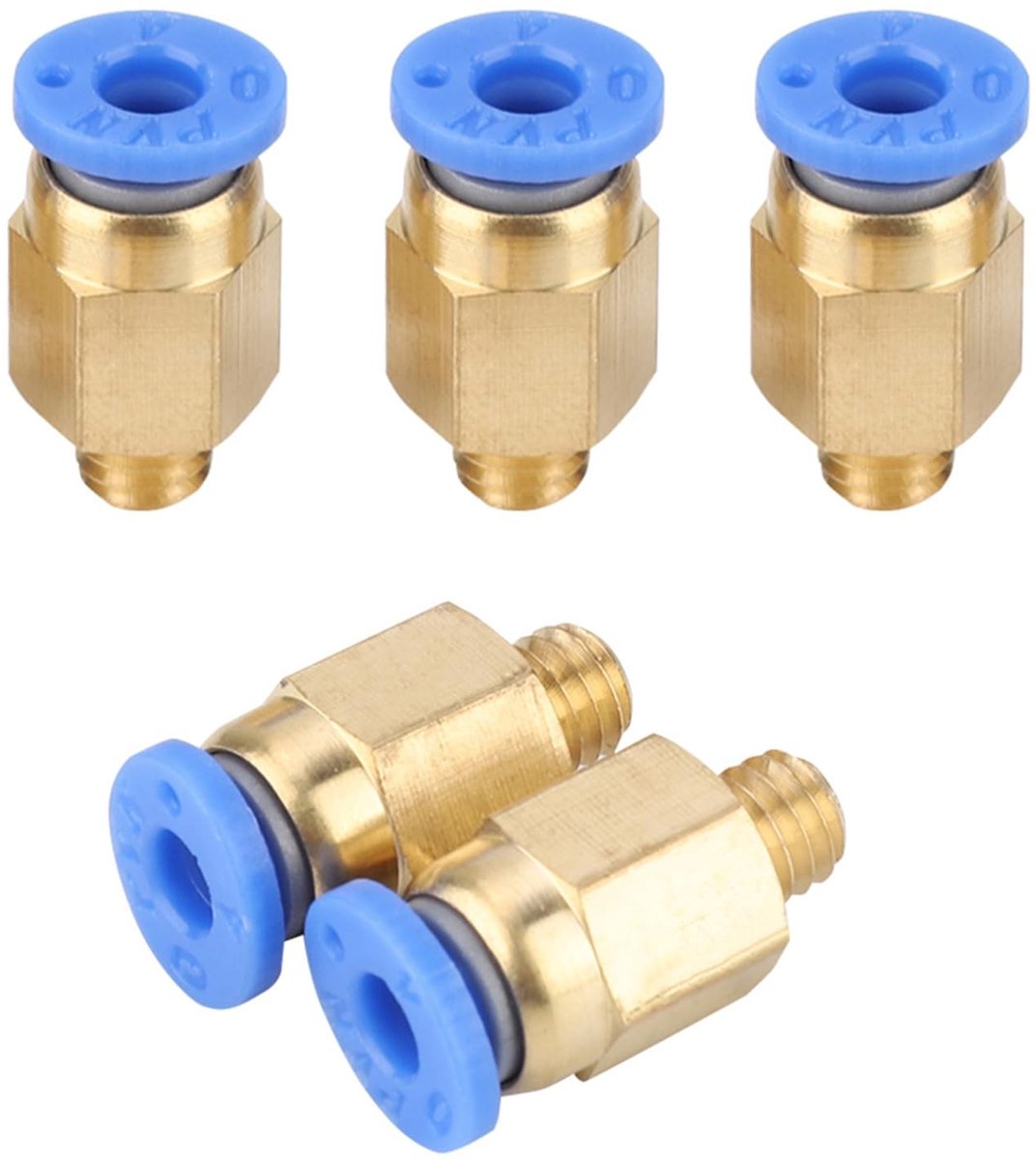 Dailygoods- Pneumatische Connector 5PCS - Roestvrijstalen Fitting - PU-slang/Nylon Buis - Slijtvast/Drukbestendig - Eenvoudige Installatie - Lange Levensduur