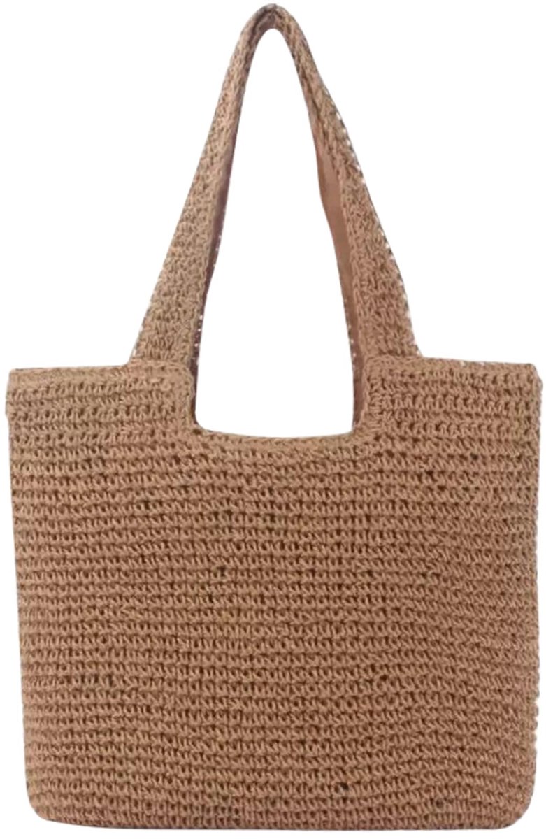 Dailygoods- Strandtas met trendy one-shoulder-design - Handgemaakte Strandtas - Ruim interieur - Reistas - Boodschappentas - Perfect voor zomeruitstapjes - Schoudertas