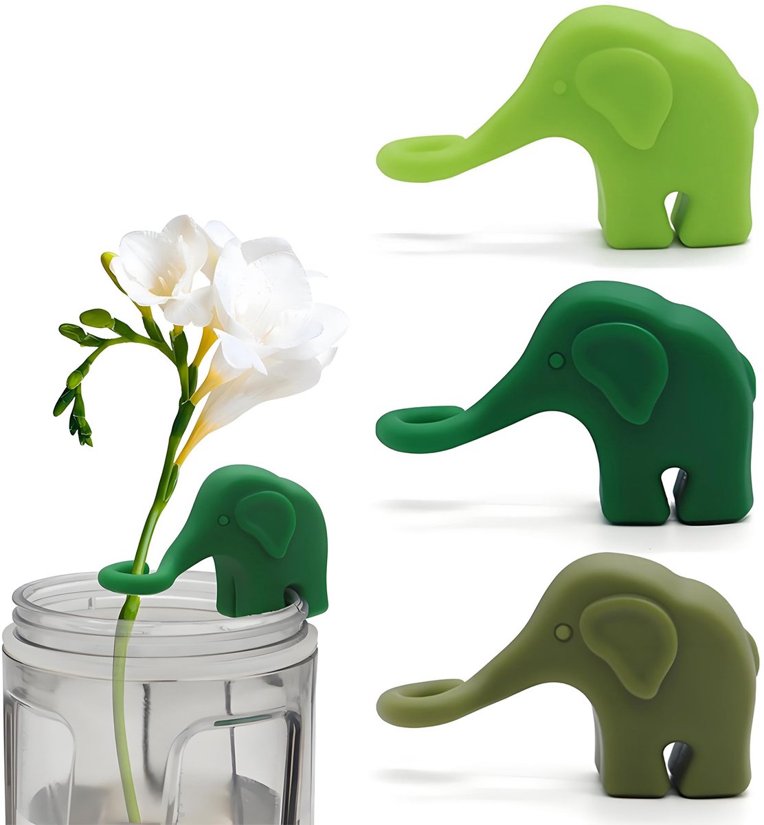 Plantenhouder voor binnen, voor stekken en scheuten, plantengroeiaccessoires, plantenvermeerdering, houder, plantenondersteuning voor sporten (olifant-3, silicone)