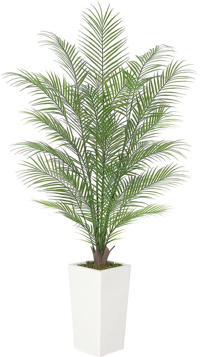 150cm Kunst Areca palmboom met pot, levensechte bladeren en takken – tropische staande kunstplant voor binnen en buiten, geschikt voor woning, kantoor, tuin en hoteldecoratie
