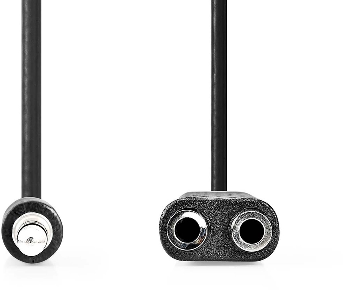 Stereo-Audiokabel | 3,5 mm Male - 2x 3,5 mm Female | 0,2 m | Zwart