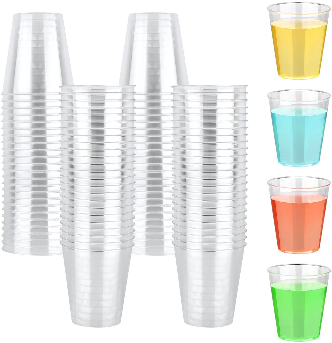 100-delige borrelglazen, 5cl/50ml schotglazen, herbruikbare transparante plastic mok, mini drinkbekers, vaatwasmachinebestendig, shotglazen voor partijen