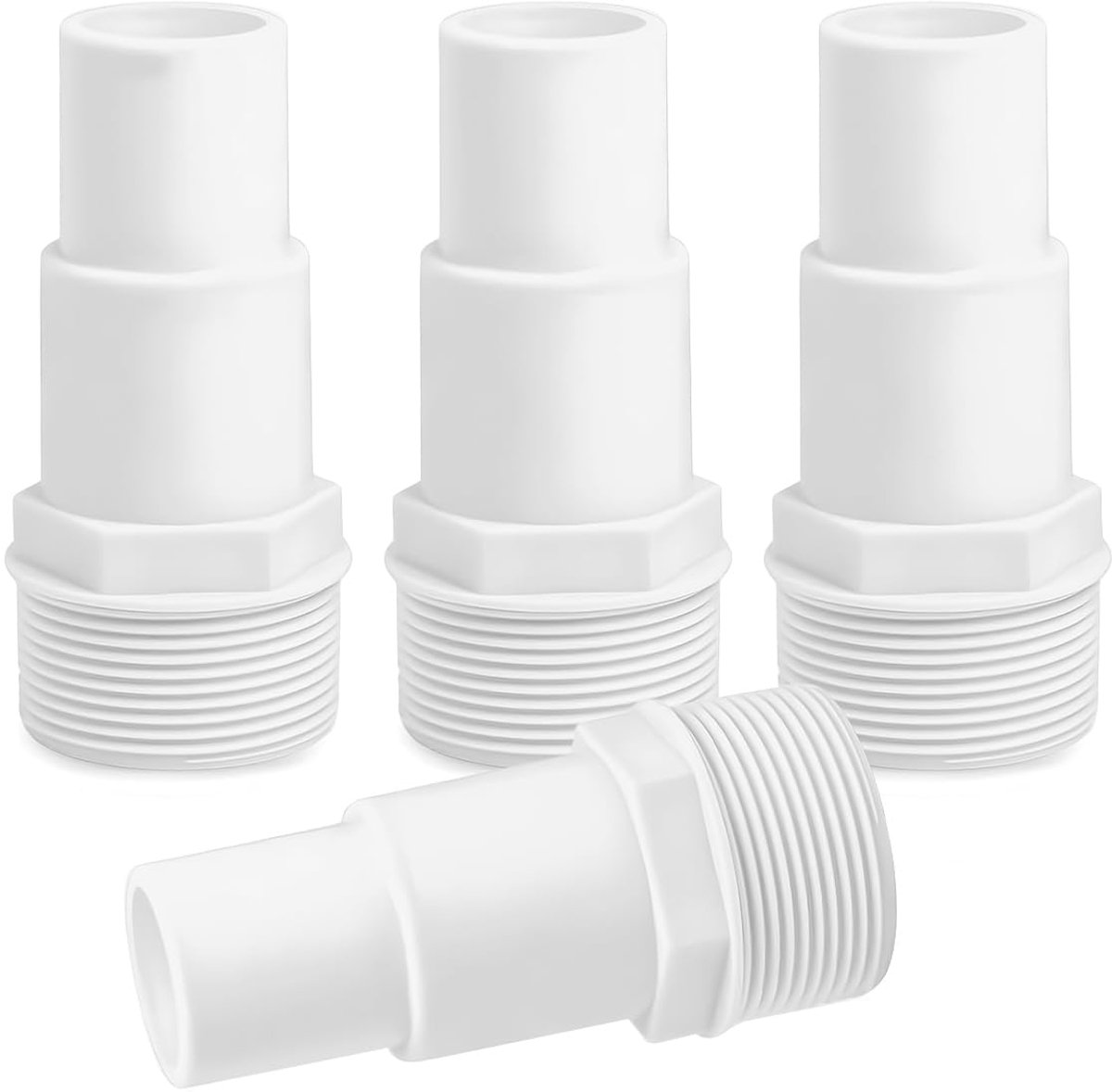 4 stuks zwembadslangkoppelingen, diameter 32 / 38 mm tot 1,5 inch slangtule, voor pompen, zonneboilers, zandfilters