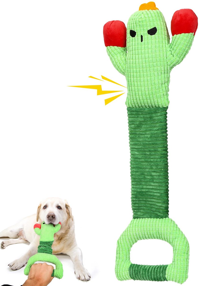 Piepend hondenspeelgoed, interactief pluche hondenspeelgoed tegen verveling en angst, puppy-speelgoed voor de tandjes