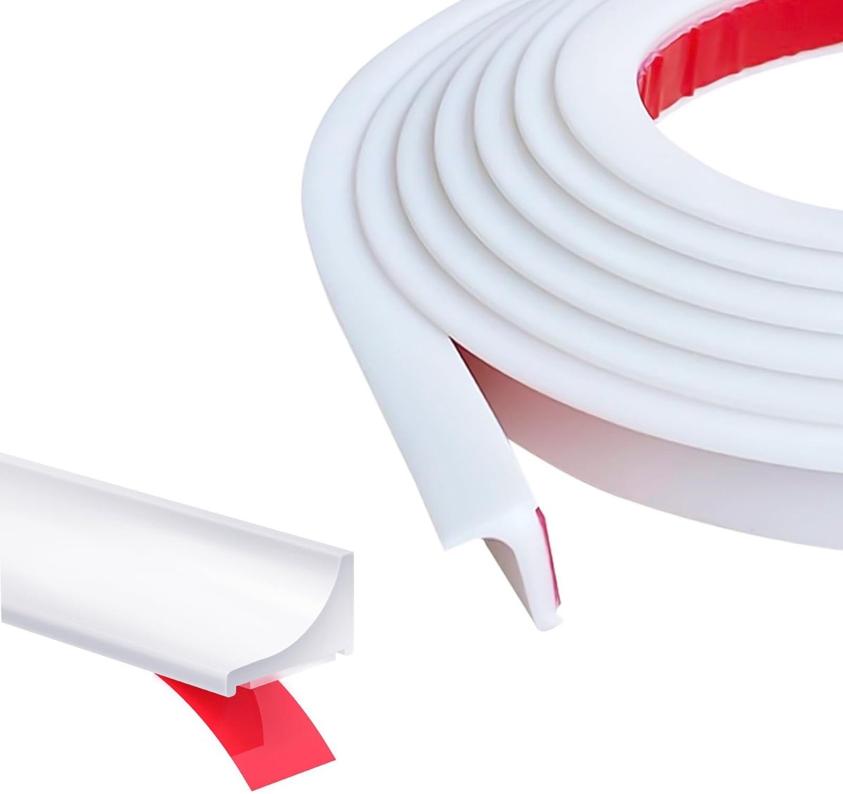 Dailygoods- Wandaansluitprofiel Waterafstotend - Douche Spatbescherming - Op Maat te Snijden - Wit - 1 m - Betrouwbare Kwaliteit