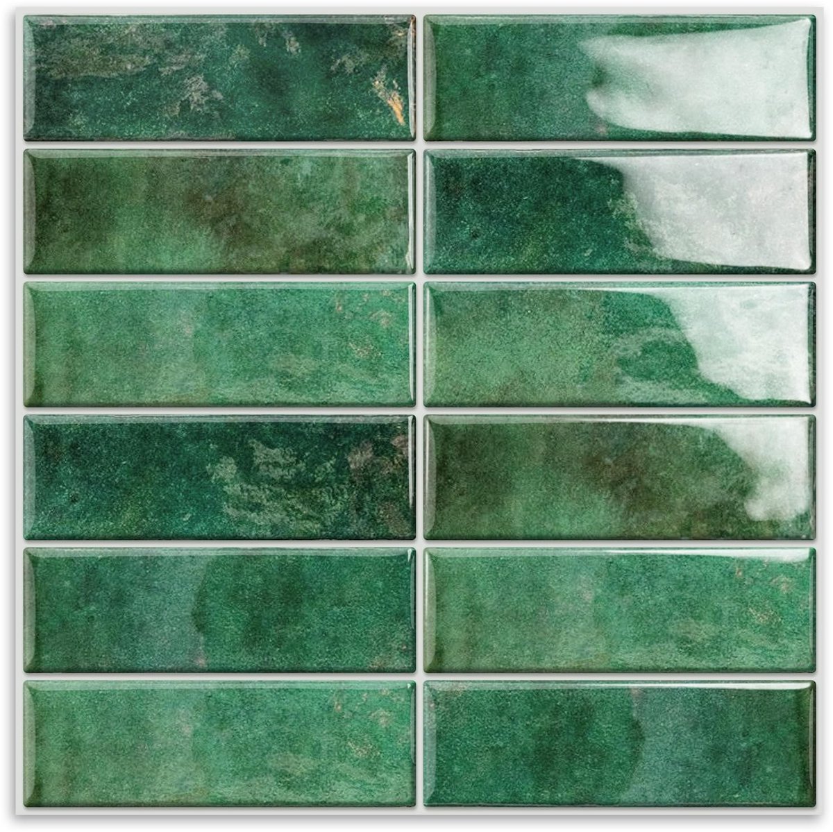 Dailygoods- Wandtegels Zelfklevend - Groene Metrotegels - Achterwand Keuken - Achterwand Badkamer - 10 Vellen - 30,5x30,5 cm