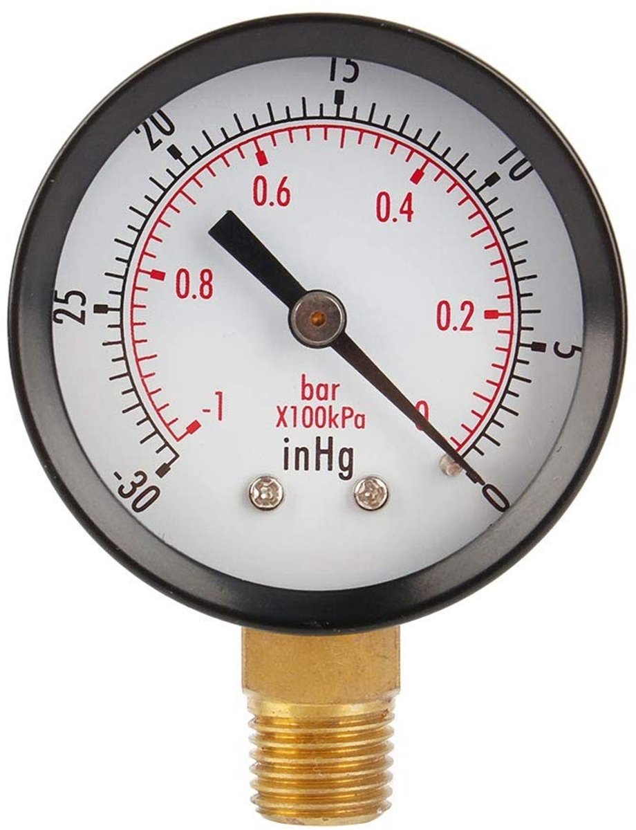 Dailygoods- Vacuümmanometer 2 Inch - Wika-manometer - Drukmeter - Water/Olie/Gas - Elektronische manometer - Schokbestendig en gemakkelijk af te lezen