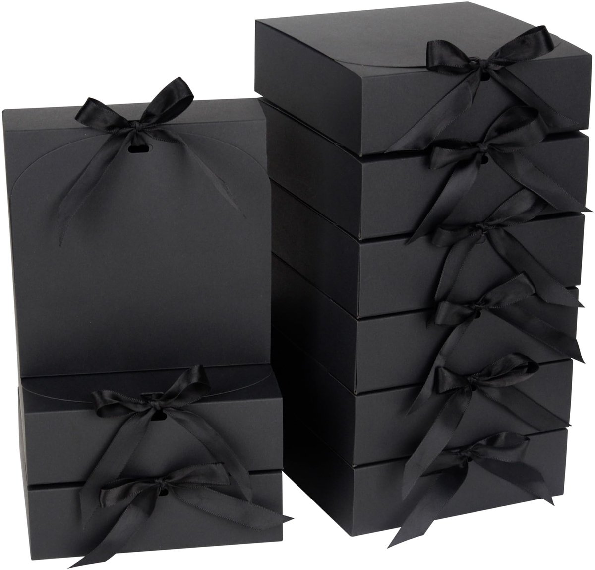Dailygoods- Geschenkdoos met deksel - 12 stuks - 16 x 16 x 5 cm - zwart - geschenkverpakking - hoogwaardig karton - eenvoudig op te vouwen - Cadeauverpakking