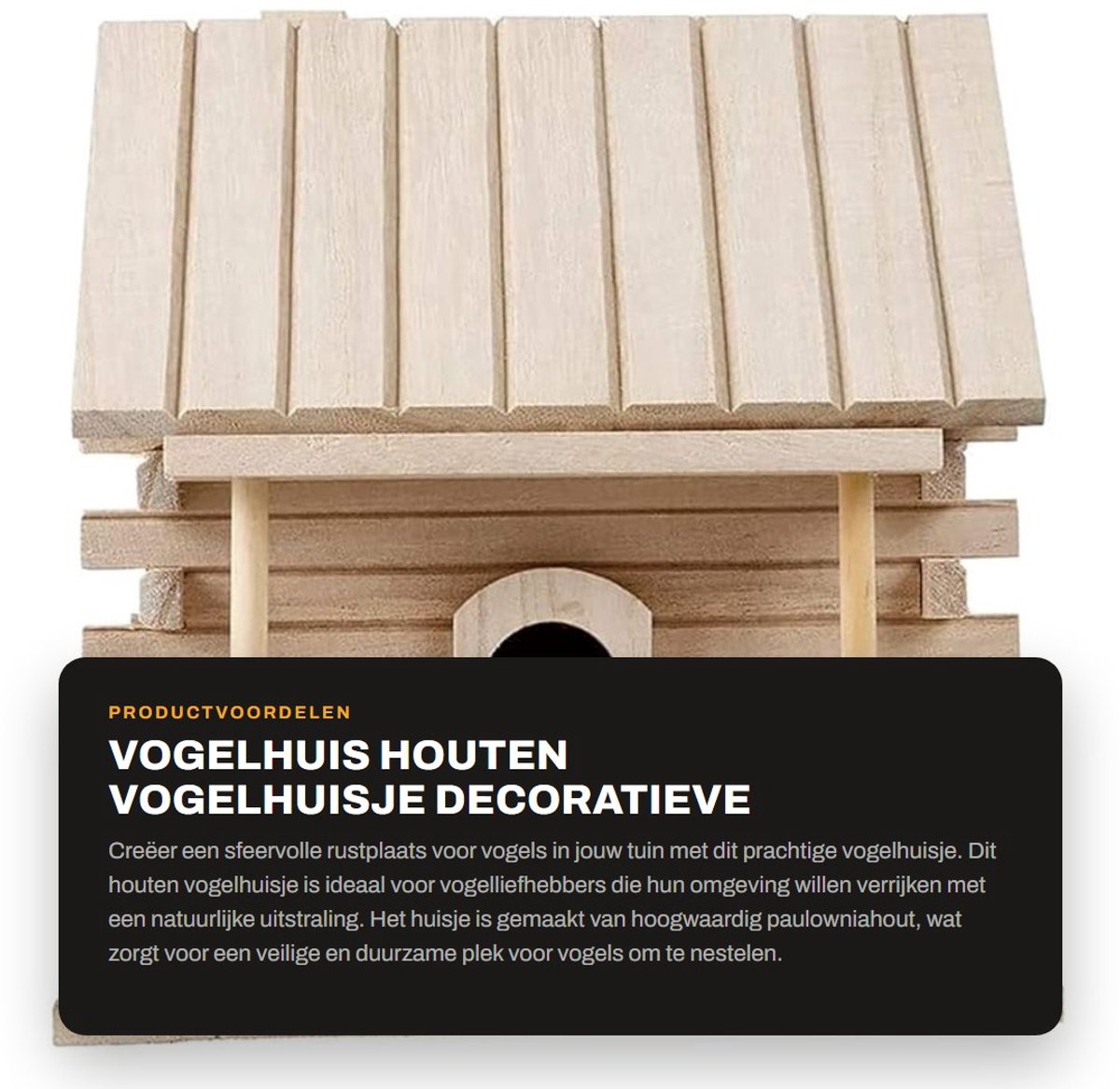 Dailygoods- Vogelhuis Houten - Vogelhuisje Buiten - Vogelvoederbak - Nestkast - Opknoping - Duurzaam Paulowniahout - Vogelnest