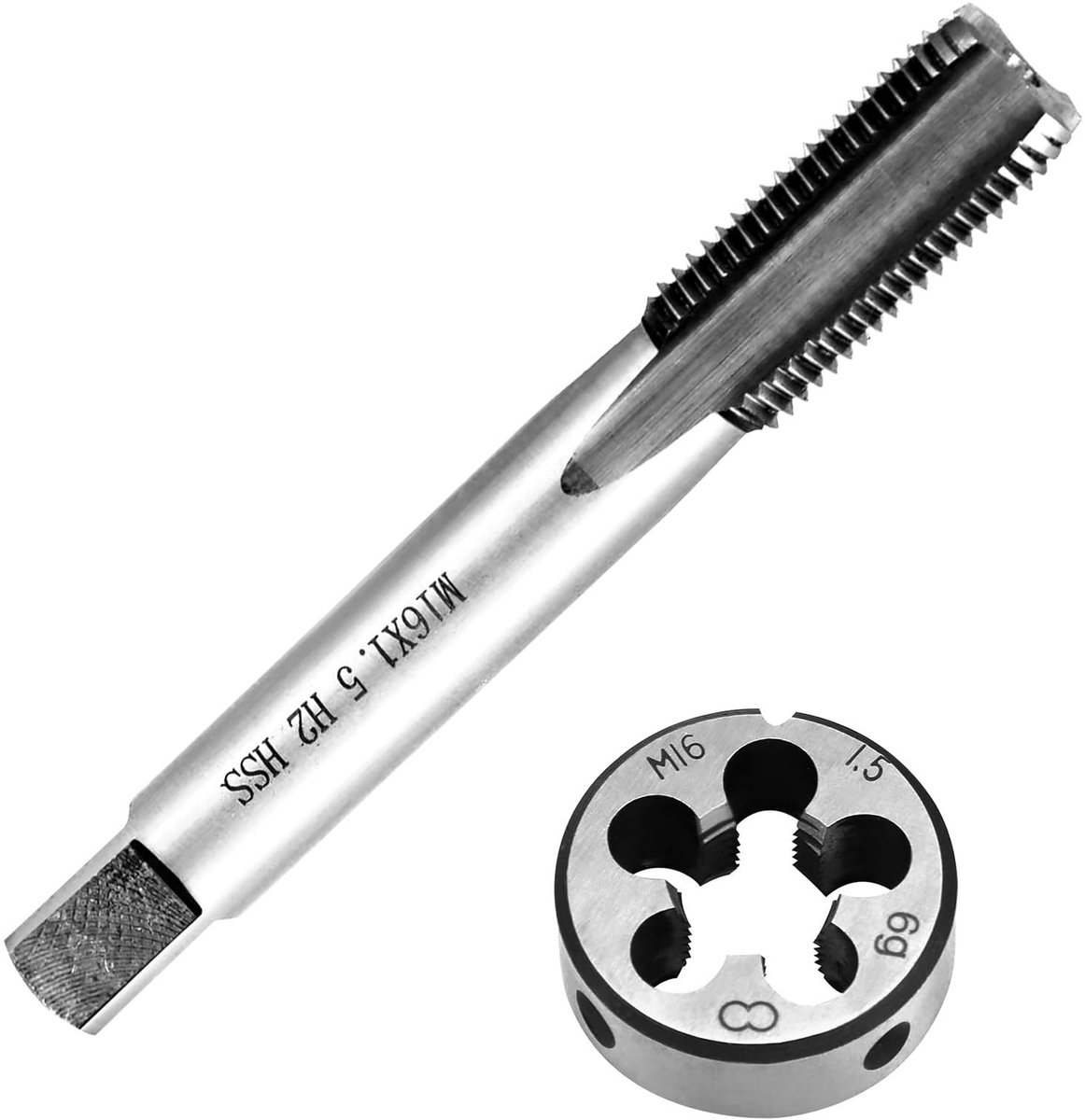 Dailygoods- Schroefdraadmatrijs M16 x 1,5 - Snijmatrijs HSS - Metrische Schroefdraad - Externe Schroefdraadmatrix - 3 Stuks - Slijtvast en Breukvast