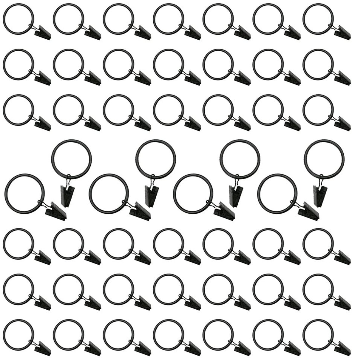 Dailygoods- Gordijnroede Ringclips 50 Stuks - 25 mm - Sterk - Roestbestendig - Duurzaam - Voor Thuis Decoratie - Gordijnhaken