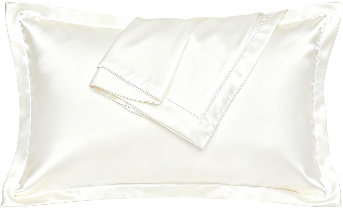 SnelShoppen - Kussensloop Moerbeizijde 50 x 70 cm, Luxe Wit, 22 Momme, Hypoallergeen, Anti-Kroes, Verzorging voor Huid en Haar, Geschikt voor Gevoelig