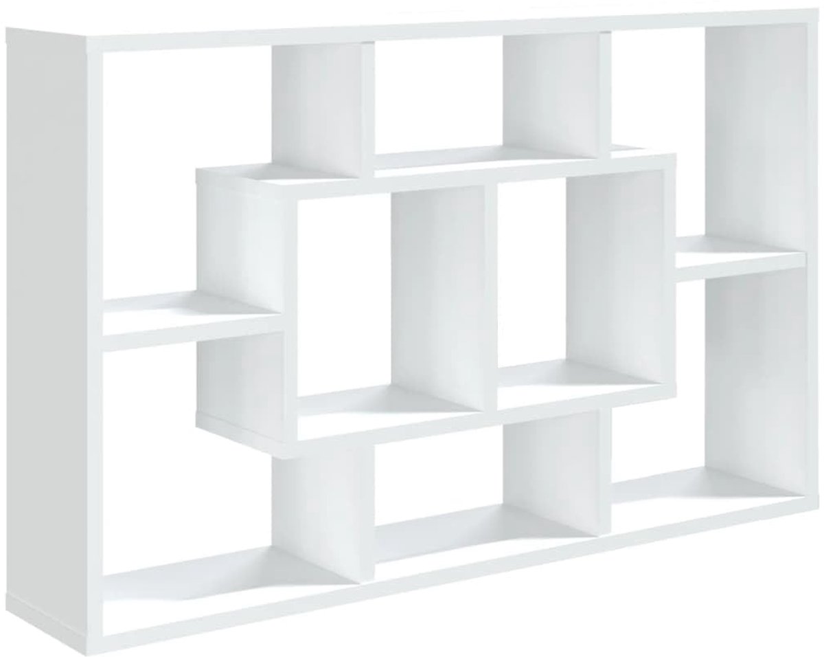 vidaXL Wandschap 85x16x52,5 cm bewerkt hout wit, zwevend schap, muurschap, muurplank, plank, wandplank, schap, zwevende schappen, planken