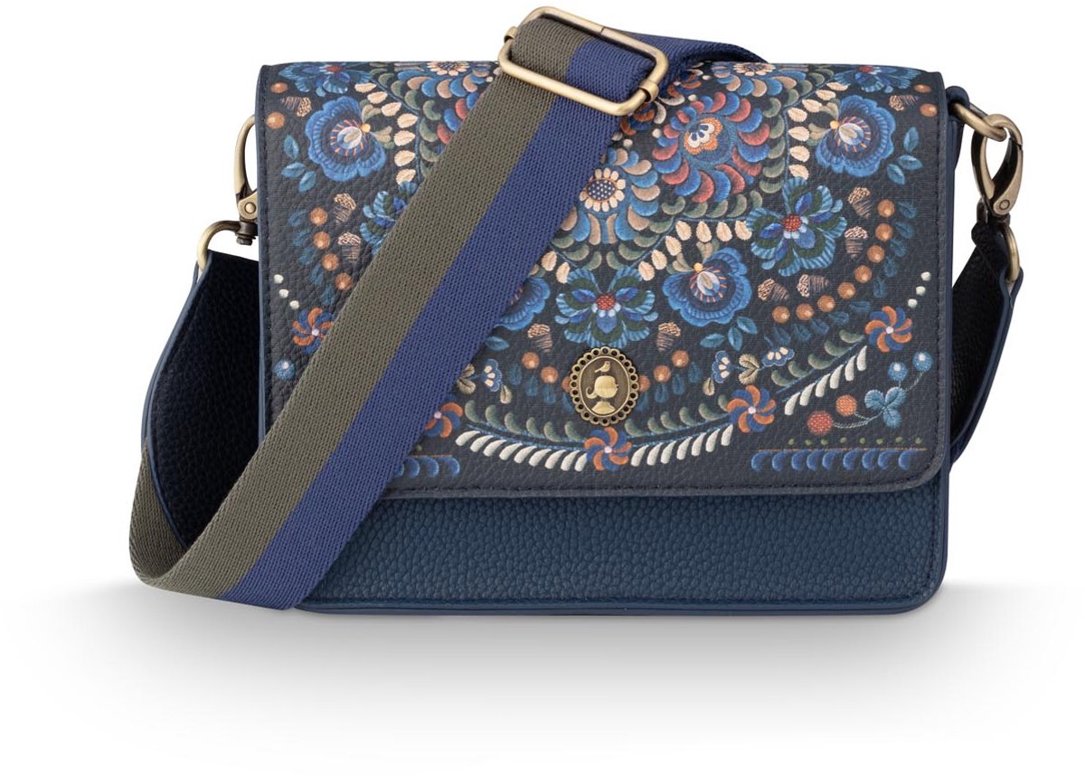 Pip Studio - Crossbody Tas - Fenna Small II Ricamo - Donkerblauw - 19x6x16cm
