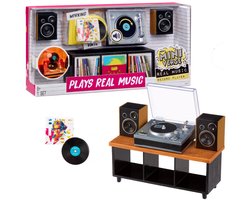 Miniverse Real Music-Platenspeler - Werkende miniplatenspeler met vinylplaat, meubel en 2 luidsprekers - Vanaf 8 jaar