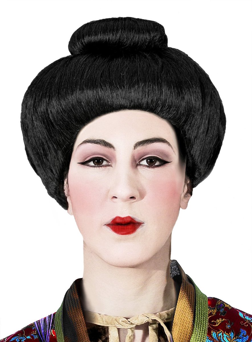 Geisha Pruik - Carnaval Kostuum Pruik