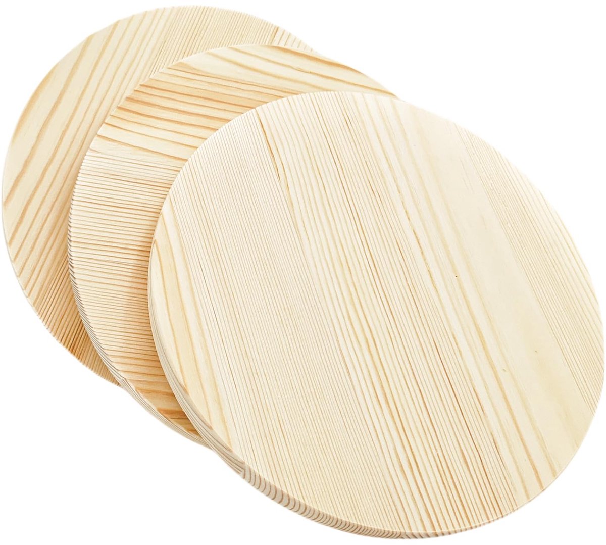 3 stuks grenen cirkel plaquette, 25 x 2 cm blanco onafgewerkte ronde houten cirkels platen voor ambachtelijke projecten, graveren, hout branden, schilderen