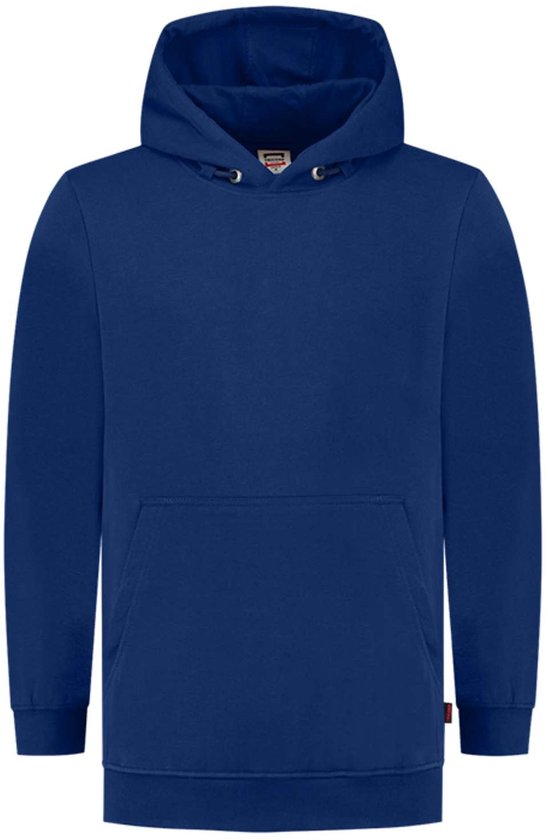 Donkerblauwe Tricorp hoodie met capuchon, kangoeroezak en trekkoordjes.