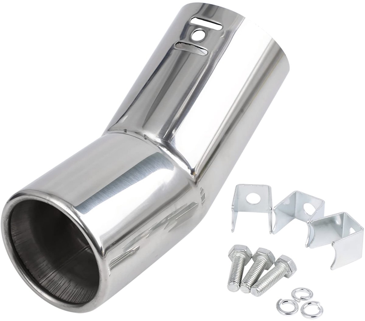 sourcingmap 60mm Inlaat Chrome Gebogen Auto Uitlaat Muffler Eindigt Tail Pipe Tip