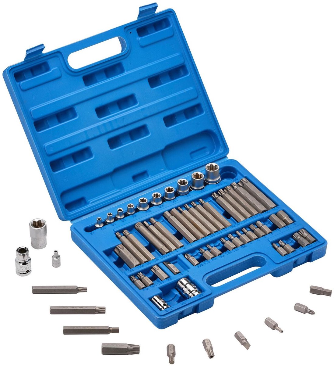 Draper 1/2"+3/8" dop- en bitset in koffer, 61-delig