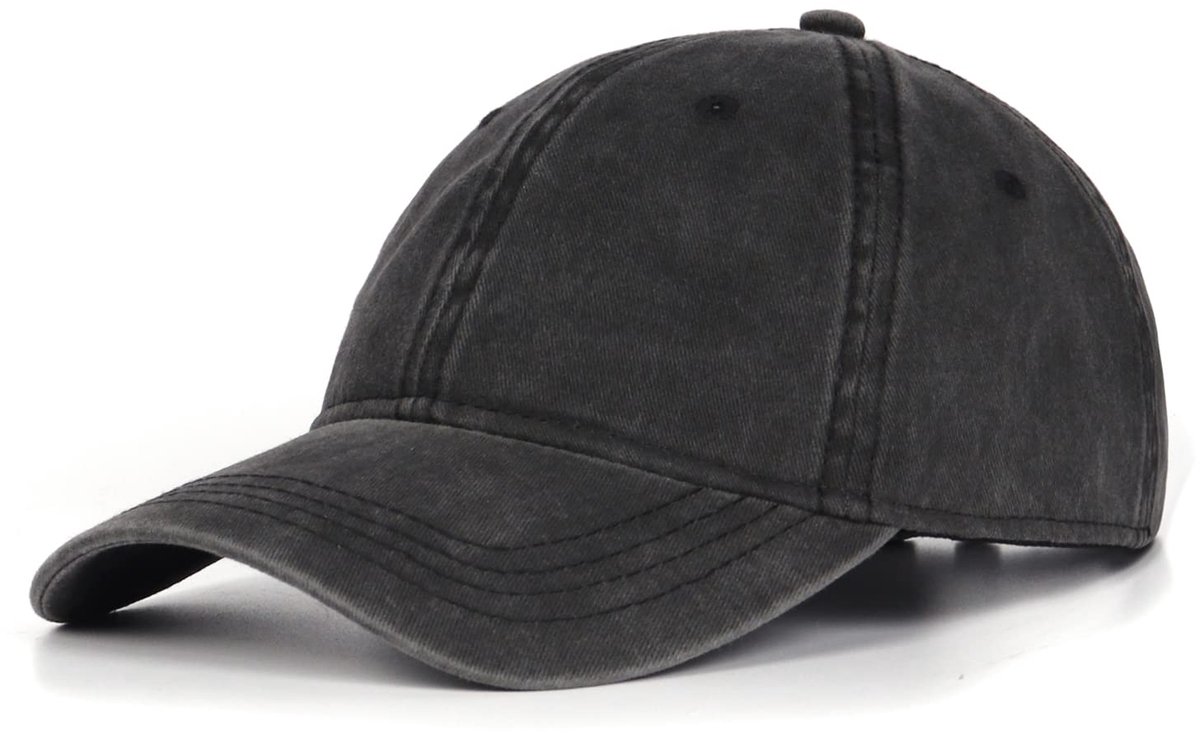 XL/XXL Gewassen katoenen honkbalpet, grote, met pigment geverfde hardlooppet, grote vintage sportpet, geschikt voor buiten, golf en tennis, XL/XXL-formaat