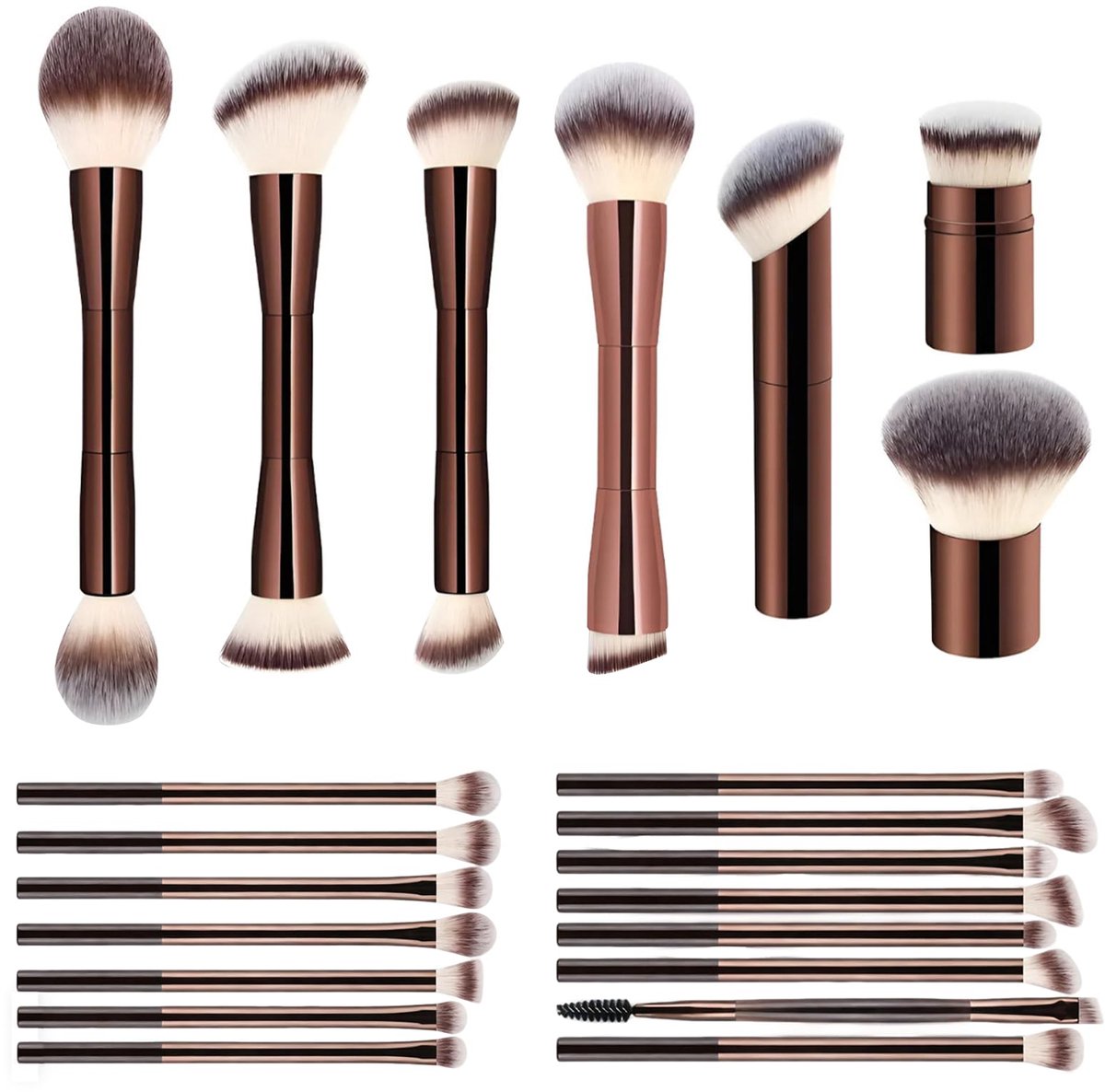 Make-upkwasten, make-upkwastenset, make-upkwastenset, set met professionele kwasten, inclusief oogschaduwkwast en blush