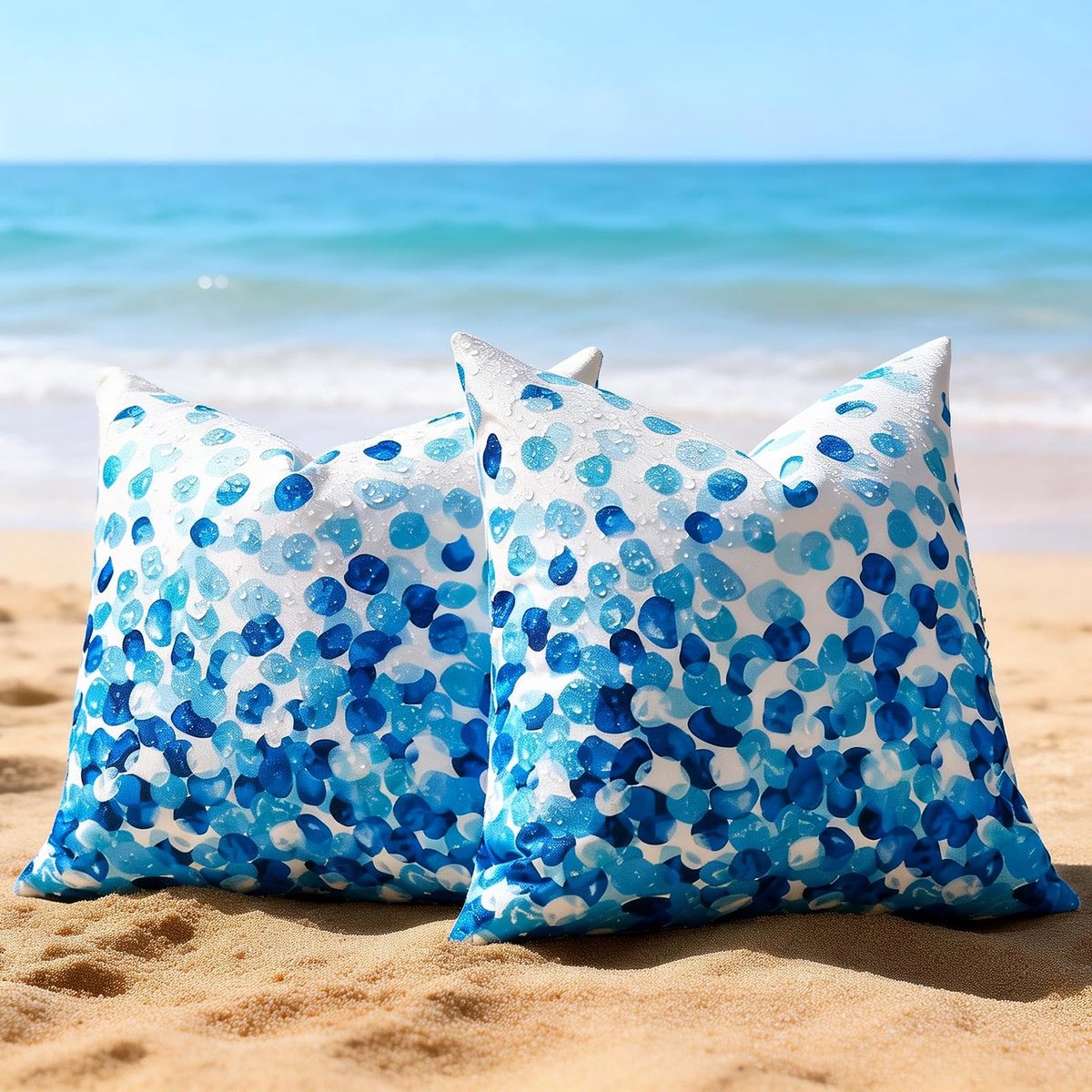 Kussenhoezen, waterdicht, 45 x 45 cm, linnenlook, outdoor, kussenset, bankkussen, decoratief voor balkon, terras, tuin, outdoor decoratie