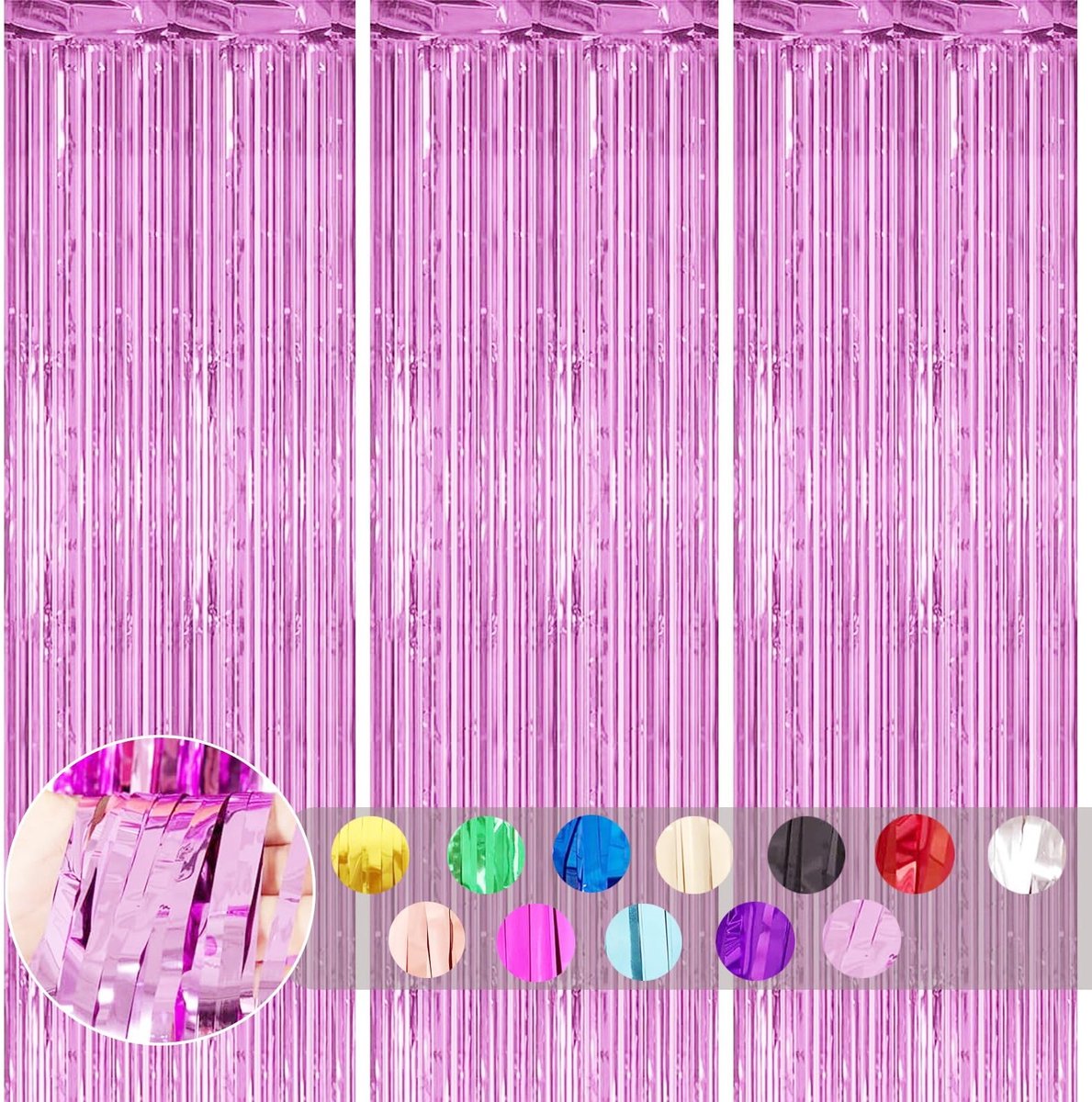 Gordijn Pastel Roze Glitter Folie Deur Achtergrond, 0,98mx2m Franje Glinsterende Decoraties voor Meisjes Verjaardag Eenhoorn Zeemeermin Fee Prinses Feest