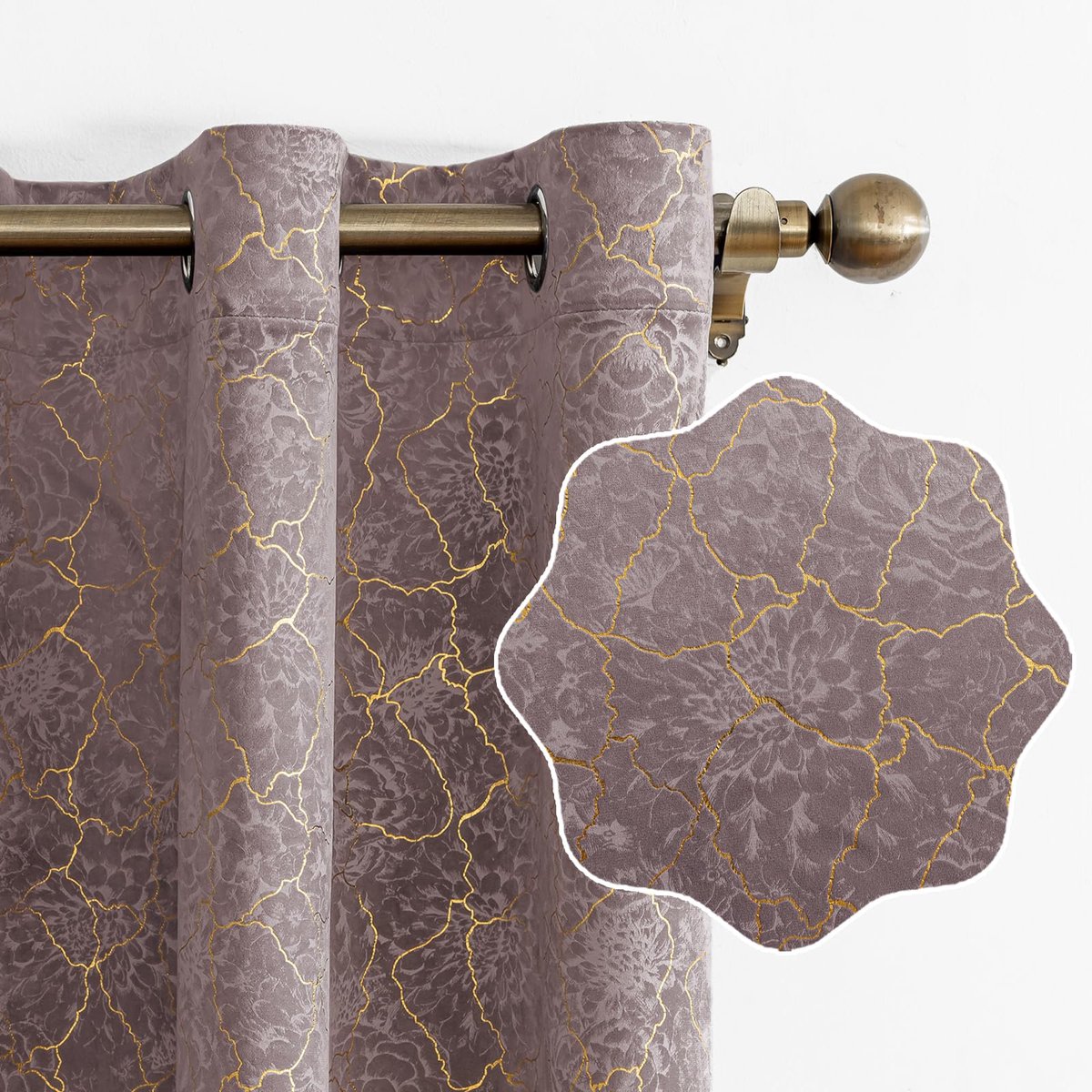 Set Van 2 Thermische Verduisterende Gordijnen, 140x245cm, Fluweel Warmte-Isolerende Gordijnen, Geschikt Voor Woonkamer Slaapkamer, Modern Design Met Oogjes, Rode boon