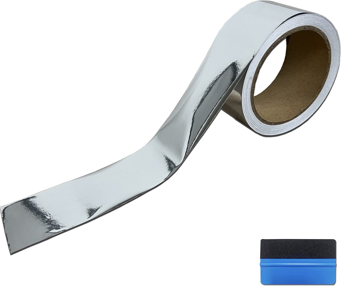 Spiegel Chrome Spiegel Flexibele Vinyl Wrap Sheet Roll Film Auto Sticker Stickervel (Zilver, 5 cm x 900 cm)