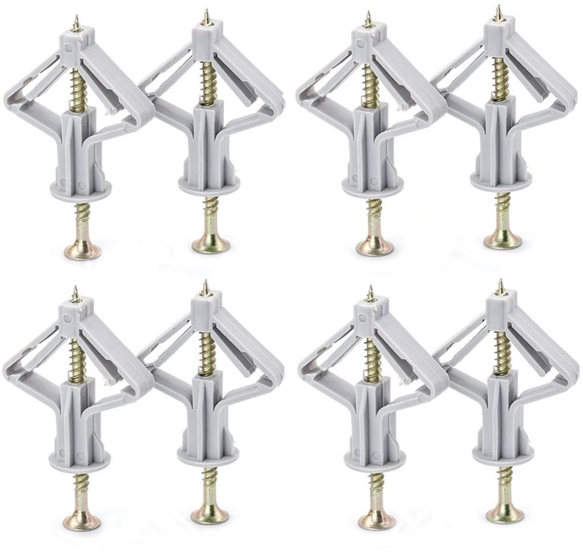 Set van 50 gipsplaatpluggen en schroeven, heavy duty, wandbevestiging, kunststof stretchbuis met verzonken kopschroeven, voor holle gipsplaten, tv-wandbeugels