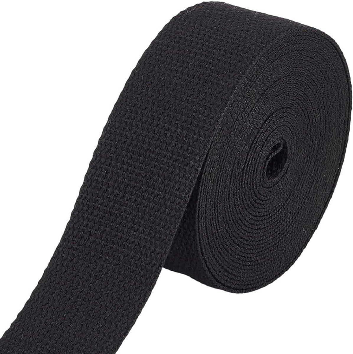 5M 38mm Zwart Zwaar Katoen Lint Polycotton Hoge Dichtheid Singels Plain Weave Bandjes Linten Voor Naaien Maken Doek Tote Tassen Riem Huisdier Halsbanden Portemonnees Rugzak Diy Craft Supply