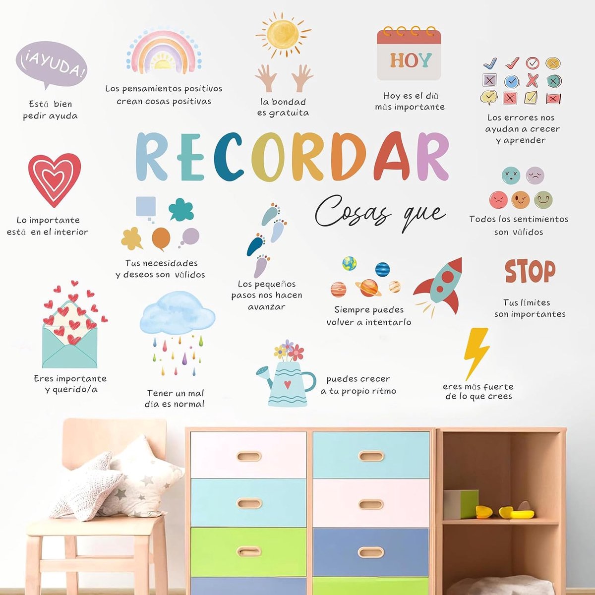 Regenboog Motivatie Tekst Muur Lijm