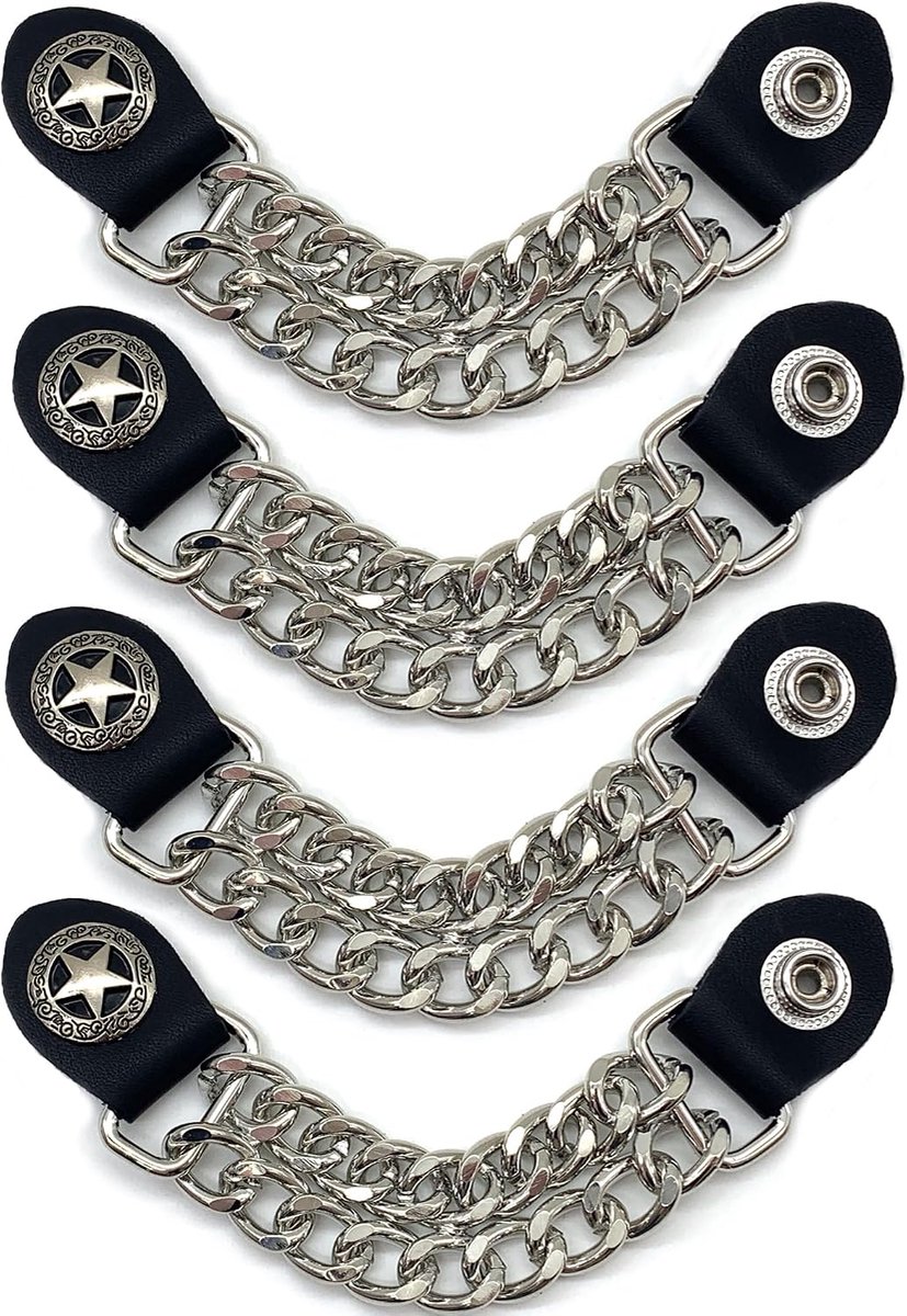 Knopen Motorjacks Extender Biker Vesten Extender Vestgesp Vestverlengingsketting Hip-Hop Vest Legering Kledingaccessoires Ketting Kledingknopen (B)